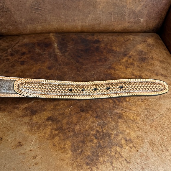 Ariat Brown Leather Woven Belt - Picture 6 of 7